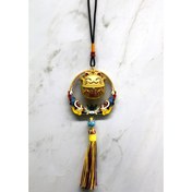 Resim Renkli Püsküllü Şans Kedisi Feng Shui Askılık 
