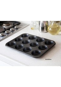 Resim Gönül Gnl 4750 Muffin Kalıbı 35x26 Cm 12'li Siyah 