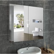 Resim TETTO ELAGANTE Çok Amaçlı Aynalı Banyo Dolabı 70x70 Beyaz Renk Lake 