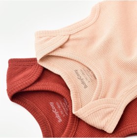 Resim BabyCosy Organik Askılı Çıtçıtlı Yazlık 2li Kız Bebek Atlet Zıbın (krem-bordo) 