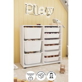 Resim Bofigo Çağla 9 Sepetli Oyuncak Dolabı Beyaz 