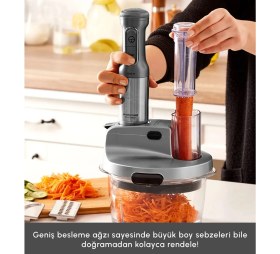 Resim Karaca Sebze, Et ve Meyve Dilimle Doğra Karıştır Rendele Çırp Smoothie Yap 6 Bıçaklı 2500W Yüksek Güçlü Premium Mutfak Robotu & Blendır Inox 