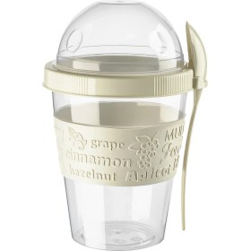 Resim Emofom Take'n Go 600 ml Kapaklı ve Kaşıklı Yoğurt Kabı & Beslenme Kabı & Lunch Box 