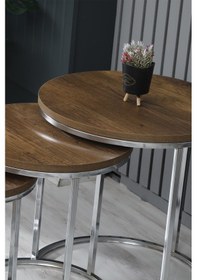 Resim Faymend 3lü Lüx C Zigon Sehpa Gümüş Barok Gümüş Barok 