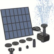 Resim Güneş Enerjili Dış Mekan Çeşme Pompa Kiti, 6 Nozullu Güneş Enerjili Çeşme Pompa, Kuş Banyosu, Gölet, Bahçe, Balık Tankı Bahçesi ve Gölet için Uygun 