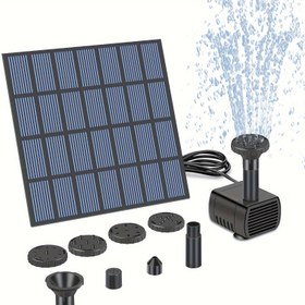 Resim Güneş Enerjili Dış Mekan Çeşme Pompa Kiti, 6 Nozullu Güneş Enerjili Çeşme Pompa, Kuş Banyosu, Gölet, Bahçe, Balık Tankı Bahçesi ve Gölet için Uygun 