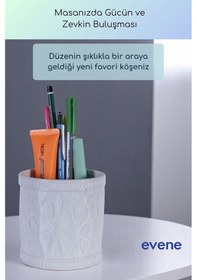 Resim Kalemlik Masa Kalemliği Organizer Kalemlik Beyaz Renk Model 76 Çok Renkli 