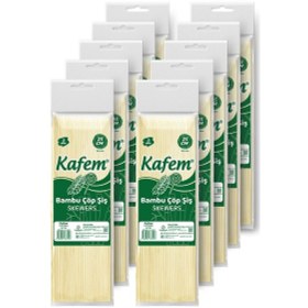 Resim Kafem Bambu Çöp Şiş 25 cm 3 mm 100 Lü X 10 Paket 