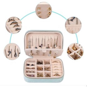 Resim Mdl1-kadife Mavi Takı Kutusu Yeni Tasarım Fermuarlı Düzenleyici 