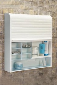 Resim Prima Nova, Primanova M-09201 Çok Amaçlı Kilitli Panjurlu Sürgülü Ecza Dolap Beyaz, INT-ANSAN1213 