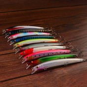 Resim 1 Adet Bionic Minnow Balıkçılık Yemi - 3D Gözler Gerçekçi Yüzme Hareketi, Tatlı ve Tuzlu Suda Bass & Carp için Çok Renkli Sert Crankbait Wobbler, Tatlı Su İçin Av Yemleri, Detaylı İşçilik, Keskin Üçlü Kanca 