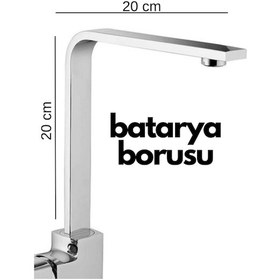 Resim Krom Mutfak Evye Batarya İçin Köşeli Su Borusu Paslanmaz Ve Eca Uyumlu 20x20 