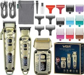 Resim Vgr Yeni V-642 Profesyonel Saç Sakal Ense +Sıfır Yanak Düzeltici Elektrikli Tıraş Makinesi Seti 