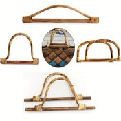 Resim 2 adet Bambu Saplı Çanta Değişimi Cüzdan Ahşap Saplı D Şeklinde Askılı Saplı Plaj Çantası El Çantaları Cüzdan Sapları DIY Çanta Aksesuarı, DIY Cüzdan Yapımı 