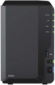 Resim Synology DS223A1 2GB 1TBHDD 2x3.5 SATA Desteği RAID(0-1) NAS Depolama Ünitesi 