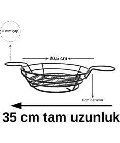 Resim Sunstar Tekmarked Metal Sosluklu Ekmek, Hamburger ve Patates Kızartması Sunum Sepeti 