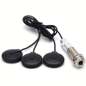 Resim Akustik Gitar, Ukulele, Mandolin, Banjo için Evrensel Pickup 3 Başlıklı Piezo Dönüştürücü Siyah 
