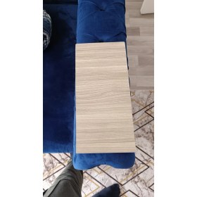 Resim Leur Home Kahve Krem Koltuk Kenarı Katlanabilir Yan Sehpa Amerikan Servisi 