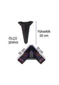 Resim 4 Adet Serdivan 20 Cm Siyah Lüx Mobilya Kanepe Sehpa Ünite Koltuk Ayağı Baza Ayak 