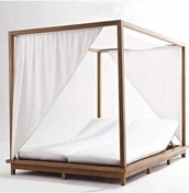 Resim BERZBUĞ LÜKS Ahşap Bahçe Yatak 180wX200dX180h Şezlong 