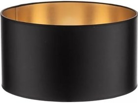 Resim Levaillant Siyah Abajur Şapka & Başlık - İçi Gold Kaplama, 30 cm Çap, 21 cm Yükseklik - Özel Üretim & Kusursuz İşçilik 