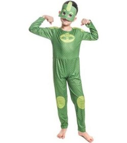 Resim Hanbey Pazarlama Unisex Çocuk Yeşil Pija Maskeliler Gekko Kertenkele Kostüm Yeşil 