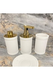 Resim Genel Markalar Reçine Tezgah Üstü Pamukluk Beyaz-Gold 149X80X80 Mm 