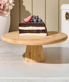 Resim Hype Store Bambu Yuvarlak Pasta Ve Börek Sunumluk Standı -24 x 9,5 Cm Doğal Ve Şık Servis Tablası 