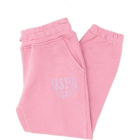 Resim U.S. Polo Assn. Kız Çocuk Pembe Simli Baskı Detaylı Jogger Eşofman Altı 50316849-VR167 