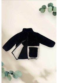 Resim Kız Çocuk Peluşcepli Fermuarlı Welsoft Kışlık Mont-72 Siyah 