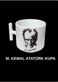 Resim Mustafa Kemal Atatürk Figürlü Kupa Beyaz 