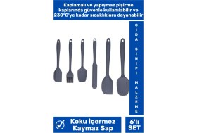 Resim Wintoup Özel Seri Gıda Sınıfı Bpa Içermeyen Mutfak Yemek Hazırlık Pratik 6 Parça Silikon Spatula Fırça Seti 