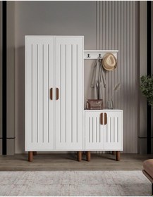 Resim Afilli Leon Portmanto Ve Ayakkabılık Tamamı Mdf 