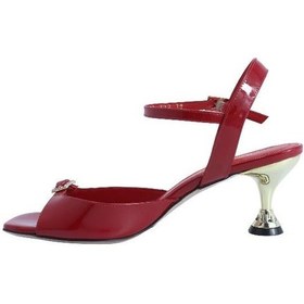 Resim Poletto Hakiki Deri Kırmızı Sandalet Topuklu 4183 222-2240 Kırmızı 