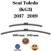 Resim Seat Toledo Kg3 2017 2018 2019 Uyumlu Ön Cam Muz Tipi Silecek Süpürgesi Seti 600/400mm Silbak 