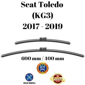Resim Seat Toledo Kg3 2017 2018 2019 Uyumlu Ön Cam Muz Tipi Silecek Süpürgesi Seti 600/400mm Silbak 