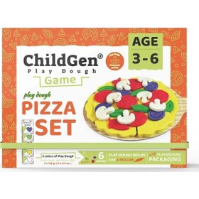 Resim Childgen Pizza Sahneli Oyun Hamuru Kutusu Çok Renkli 