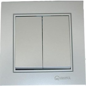 Resim Makel Karea Komütatör Gümüş Modül+Kapak+Çerçeve 