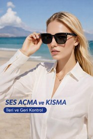 Resim C&M Global Store Güneş Gözlüğü Akıllı Bluetooth Gözlük | Mavi Işık Önleyici | UVA,UVB | Müzik ve Sesli Konuşma 