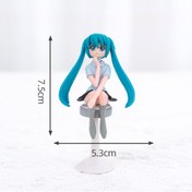 Resim ÇiçekAntalya Mavi Saçlı Düşünen Anime Kız Figür Araç İçi Torpido Aksesuar 1 Adet 