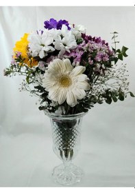 Resim Delisoga Geometrik Desenli Kaideli Kristal Vazo Şeffaf 