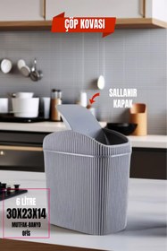 Resim Open Home Concept 6 Lt Çöp Kovası, Mutfak, Banyo, Tuvalet, Ofis Çöp Kutusu Gri 