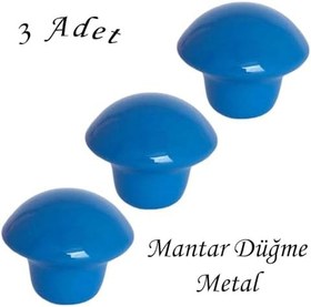 Resim Glaswen 3 Adet Mavi Mantar Düğme Kulp Çocuk Bebek Mobilya Çekmece Dolap Kapak Kulbu Metal Kulp Aksesuarları Vidalı 