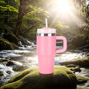 Resim 1 adet 14oz Pembe Paslanmaz Çelik Seyahat Bardağı - BPA-Free, Çift Katmanlı İzoleli Bardak Sıcak ve Soğuk İçecekler için, Kaymaz Tasarım, Bisiklet, Yoga, Kamp, Yürüyüş, Sevgililer Günü, Noel ve Şükran Günü Hediyeleri için Mükemmel, Kahve Seyahat Bardağı 