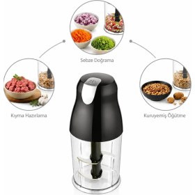 Resim Elif Asya Ceyiz Tekstil 1.5 Litre Elektrikli Doğrayıcı 4 Bıçaklı Paslanmaz Çelik Rondo 