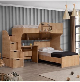 Resim Setay Ranza Aura Ranza Karyola Masa Takımı - Açık Ceviz 