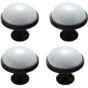 Resim 4'lü Seramik Kapı Kolu Seti, Kapı, Çekmece Ve Dolap İçin, Vintage Şık Stil, Dolap/çekmece Kolu, Beyaz Porselen 