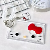 Resim 1 adet Sanrio Hello Kitty Şeffaf Kart Tutucu Kimlik Kartları, Yemek Kartları, Erişim Kontrol Kartları, Asansör Kampüs Kartları, Otobüs Kartları, İş Belgeleri ve Rozetler için Uygun 