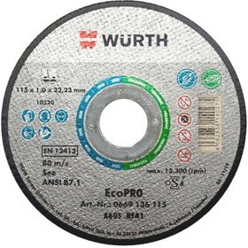 Resim Würth İnox 115*1 mm Kesme Taşı (WÜRTH.0669 136 115) 