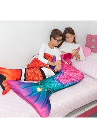 Resim Kuaki Mermaids Deniz Kızı Kostümlü Tv Battaniyesi Rainbow Çok Renkli 